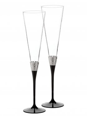 Wedgwood Vera Wang With Love Noir Toasting Flute Pair