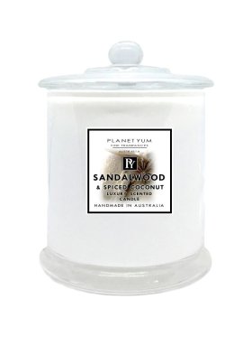 Planet Yum Sandalwood & Spiced Coconut Luxury Scented Candle 160g