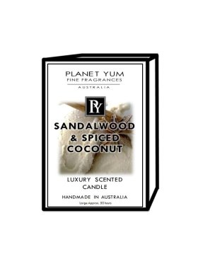 Planet Yum Sandalwood & Spiced Coconut Luxury Scented Candle 160g