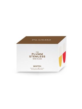 Plumm White+ Stemless Wine Glasses, Set of 4