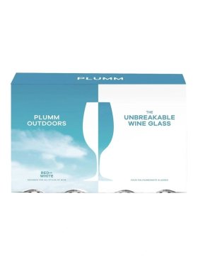 Plumm Outdoors Red or White Unbreakable Wine Glasses, Set of 4