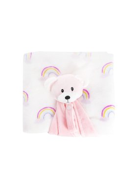 Baby Gift Box - Bear Comforter and Blanket - Baby Pink