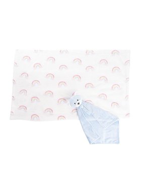 Baby Gift Box - Bear Comforter and Blanket - Baby Blue