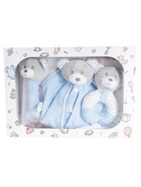 Baby Gift Pack - Bear Accessories and Blanket - Baby Blue