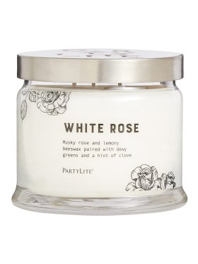 PartyLite 3-Wick Jar Candle - White Rose 375g